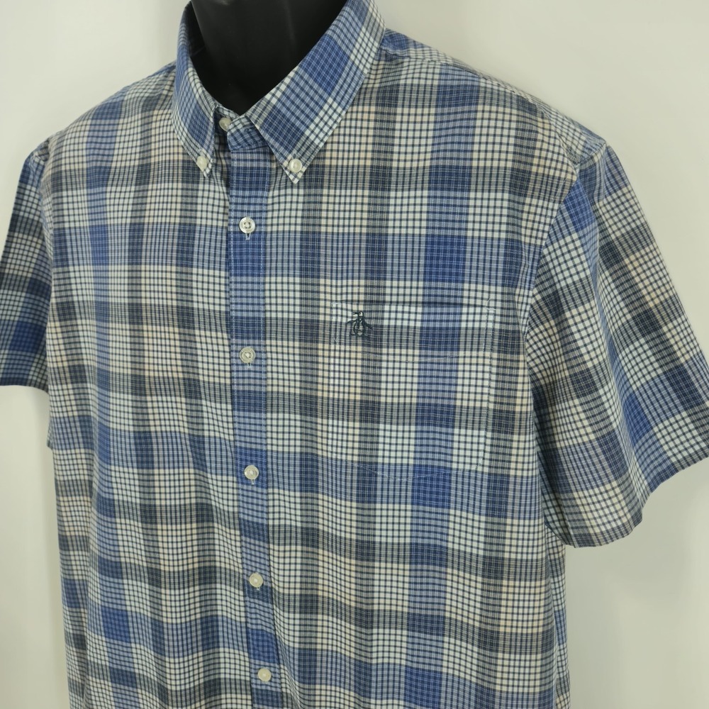 Penguin by Munsingwear Heritage Slim Fit Men's Size XXL Plaid Short Sleeve